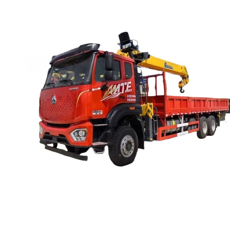 Best-selling howo 6*4  crane mounted truck 14 ton material handling boom trucks lorry loading crane