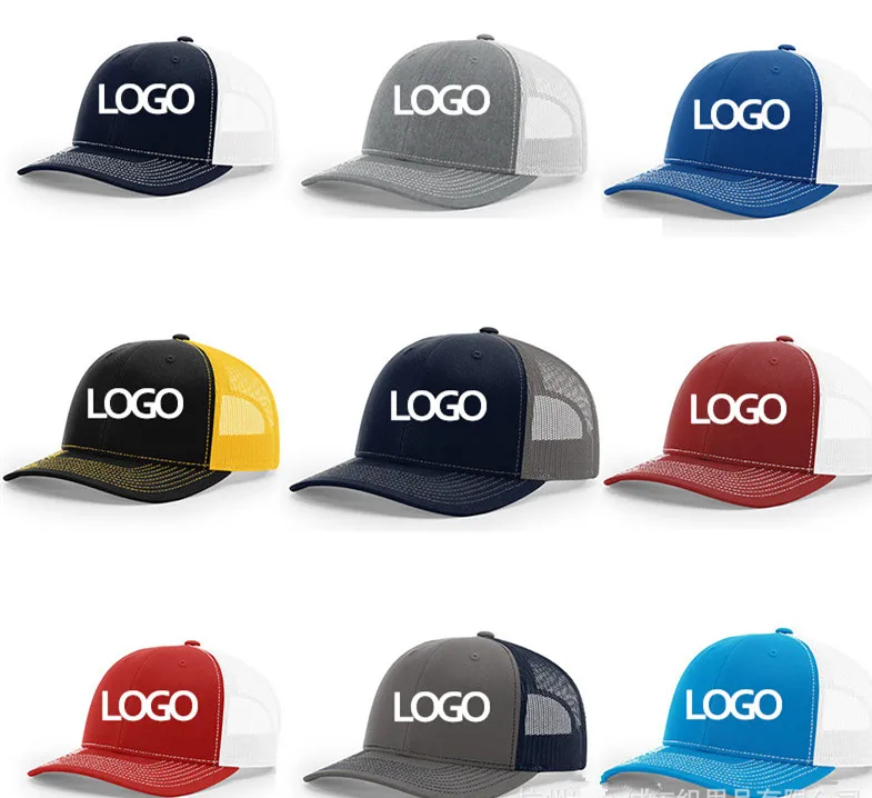 87 Solid Colors High Quality Custom Logo 6-Panel Mesh Sport Golf Baseball Cap for Men Richardson 112 Trucker Cap