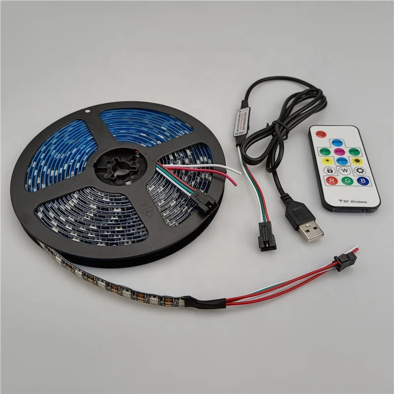 DC5V Addressable sk6812 ws2812 ws2812b Individually Addressable Magic Digital ws2812b DC5V RGB IC Led Strip Lights