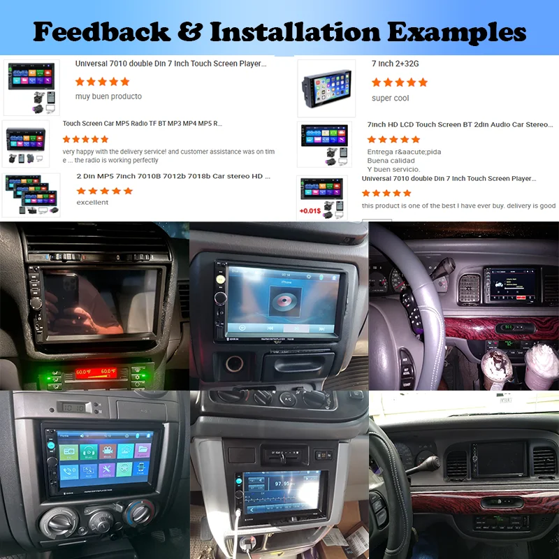 7Inch 2Din Car Radio HD LCD Touch Screen 7023B MP5 Video Player Audio BT Touch Control With Car Video Accessories