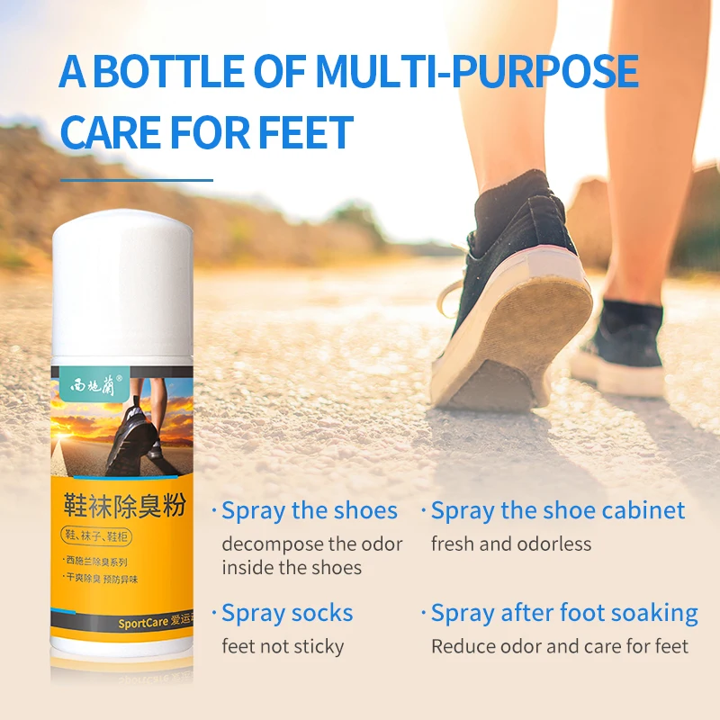 2024 anti fungal foot spray deodorant foot powder 40g Good results Deodorant foot Spray 2024 new shoes odor remover