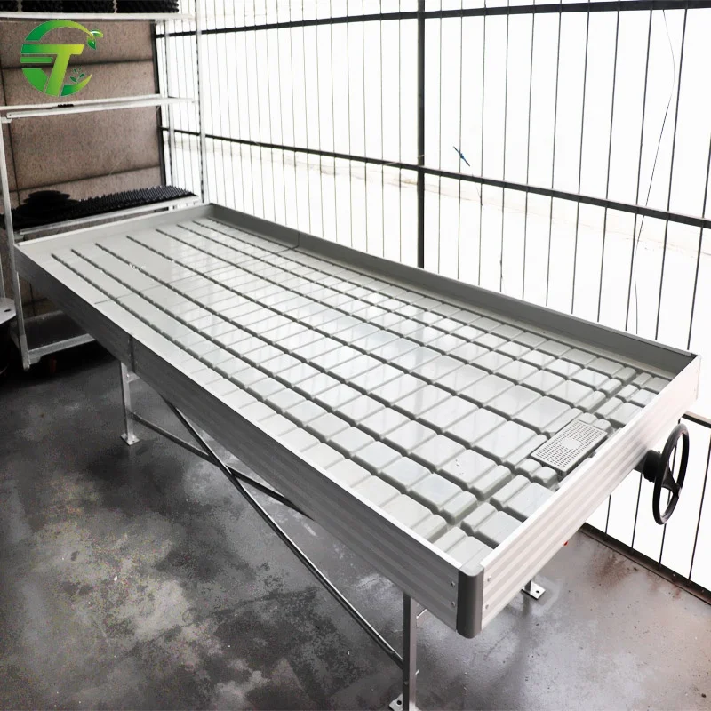 ebb tray with the flow ec and ph growing tables