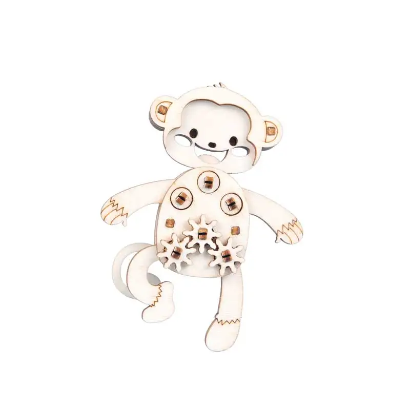 Laser Cut Animal Shaped 3D Wooden Puzzles for Kids Diy Assemble Crafts mechanical gears animal model kit Educational Toys