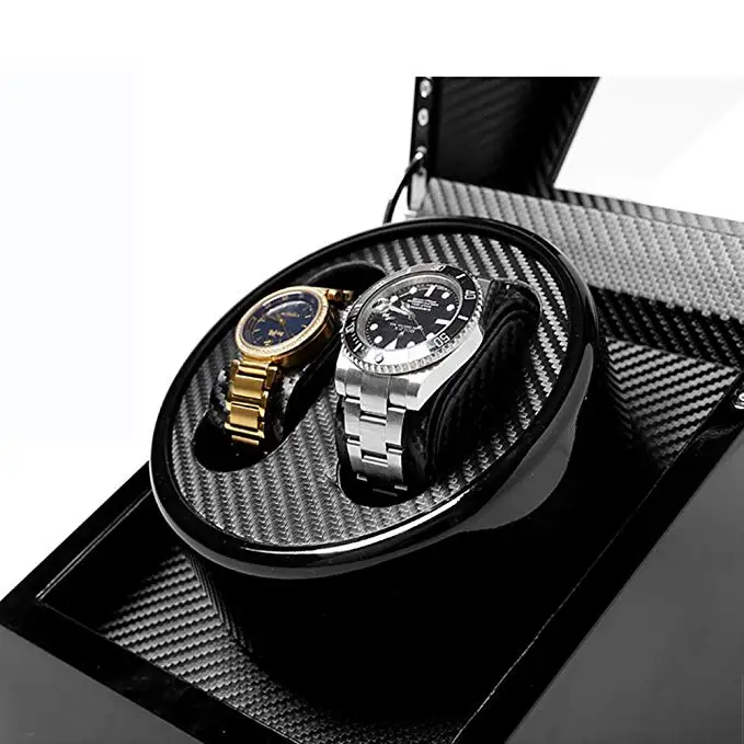 Automatic Double Quiet Motor Display Watch Winders Box With AC Adapter or Battery Powered