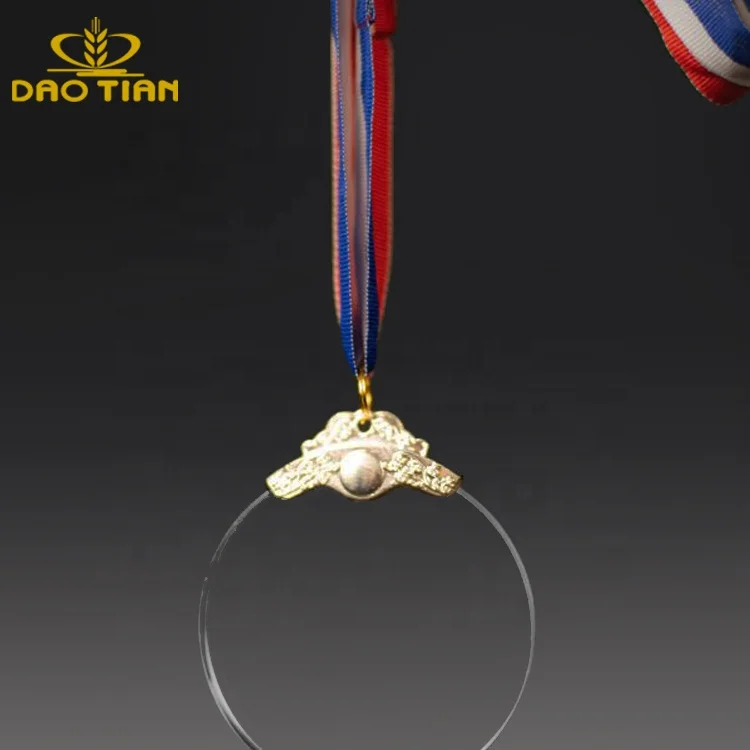 DT custom 3d engraved 60mm 70mm 80mm crystal Advertising medals gifts for doctors or company year-end gifts for your partners