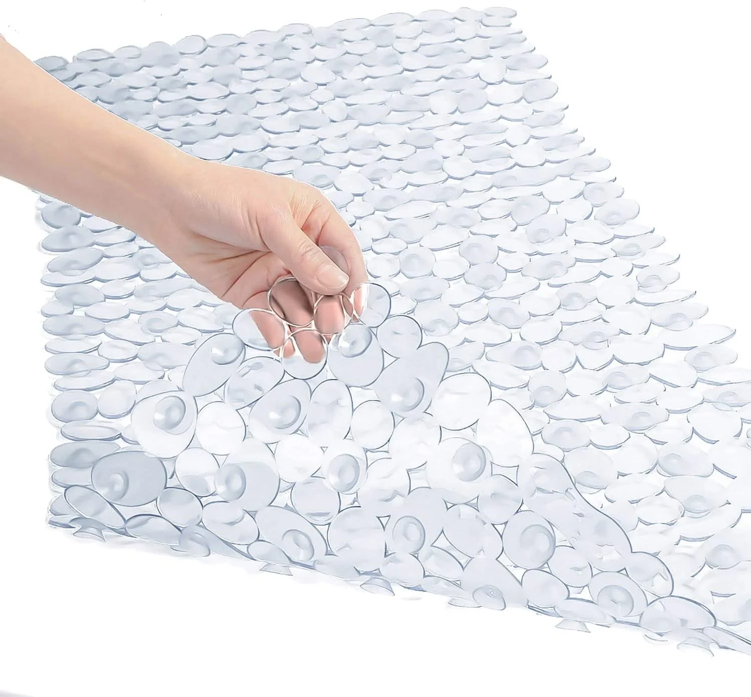35 x 16 Inches Non-slip Bathtub Mat Soft Rubber Bathroom Bathmat With Strong Suction Cups