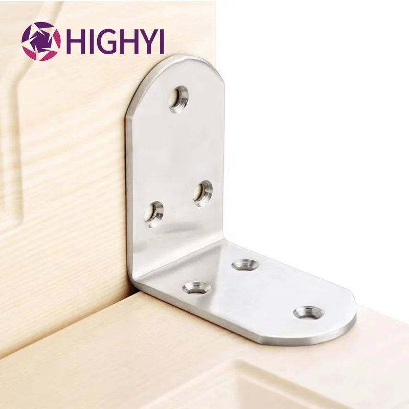 HIGHYI Type L 90 Degree Bracket Connectors Shelf Supports Corner Bracket Stainless Steel Iron