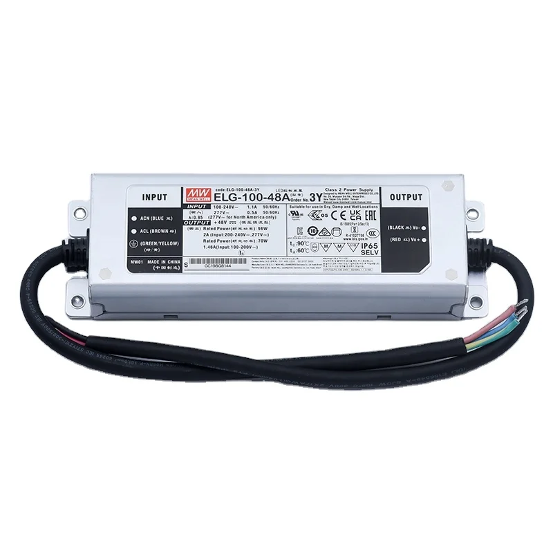 MEANWELL ELG-100-48A-3Y 100W 24V 36V 42V 48V 54V Waterproof Led Power Driver Dimmer Control with PFC Function