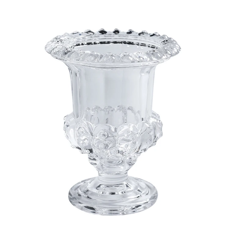 Wholesale Creative European-style Thickened High-footed Base Desktop Handicraft Ornaments Glass Vase