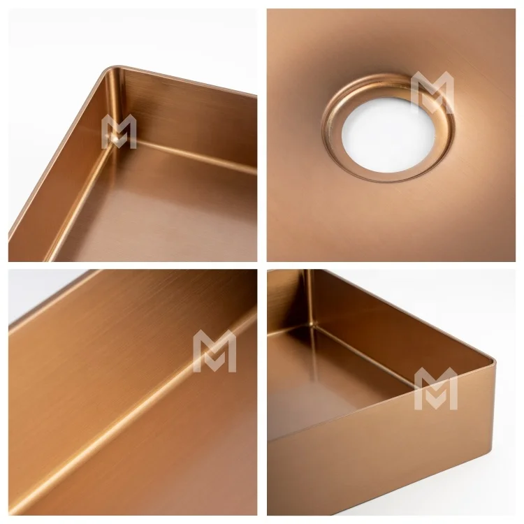 Washroom Golden Luxury SUS304  Washbasin Counter Top Basin Sinks Bathroom Vessel Vanity Sink