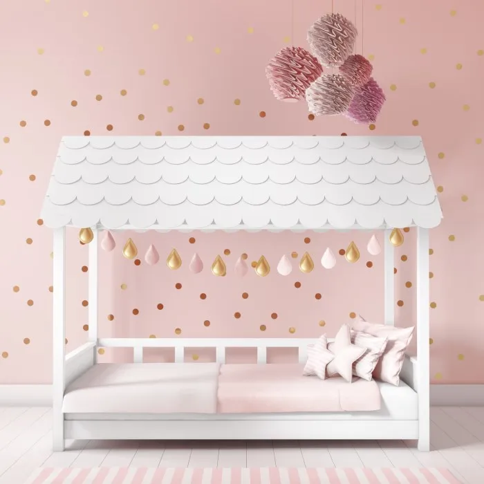 The full roof house bed  hotel customized bed  pink single bed for child with factory price