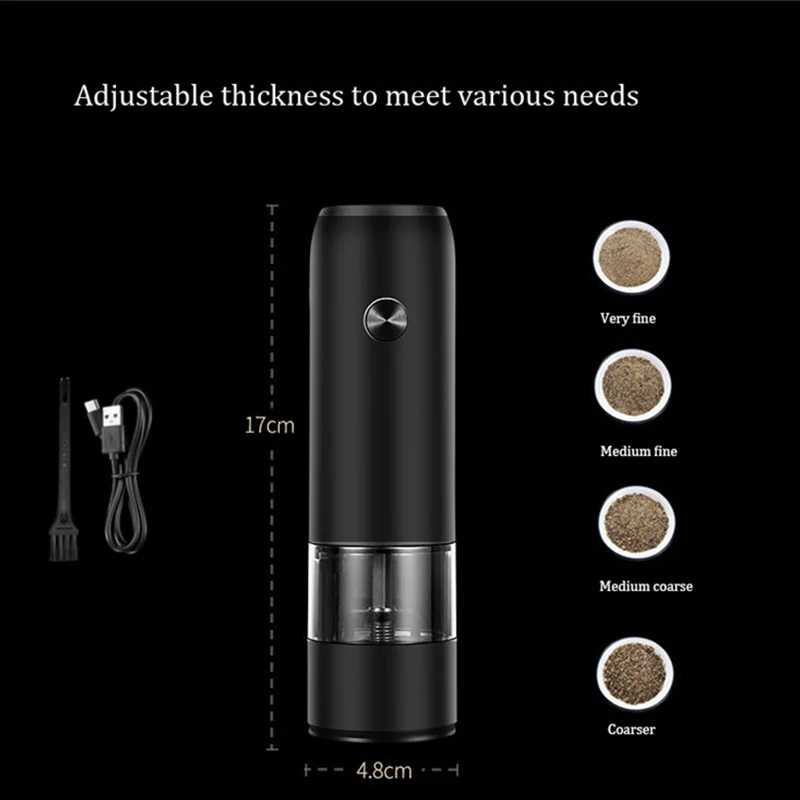 2022 new kitchen automatic rechargeable electric salt and pepper grinder usb pepper grinder