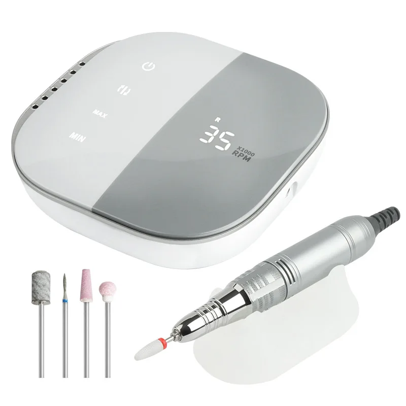 E File Nail Drill Machine 35000RPM Professional High Speed Low Noise Mill Cutter Drill Bits Pedicure Set Nail Art Equipment