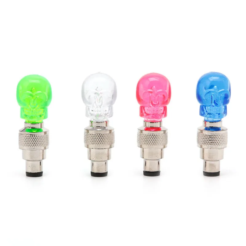 RTS LED valve light outdoor sports bike hot wheels night riding gas nozzle light skull head Plastic bicycle wheel lights