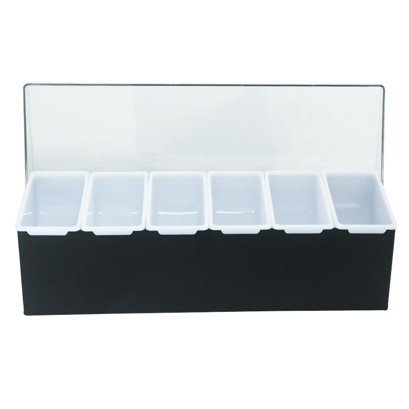 Commercial Kitchen Seasoning Box with Multi-Grid One Six Grid Options Bar Accessories for Restaurants Hotels Wine Beer Storage