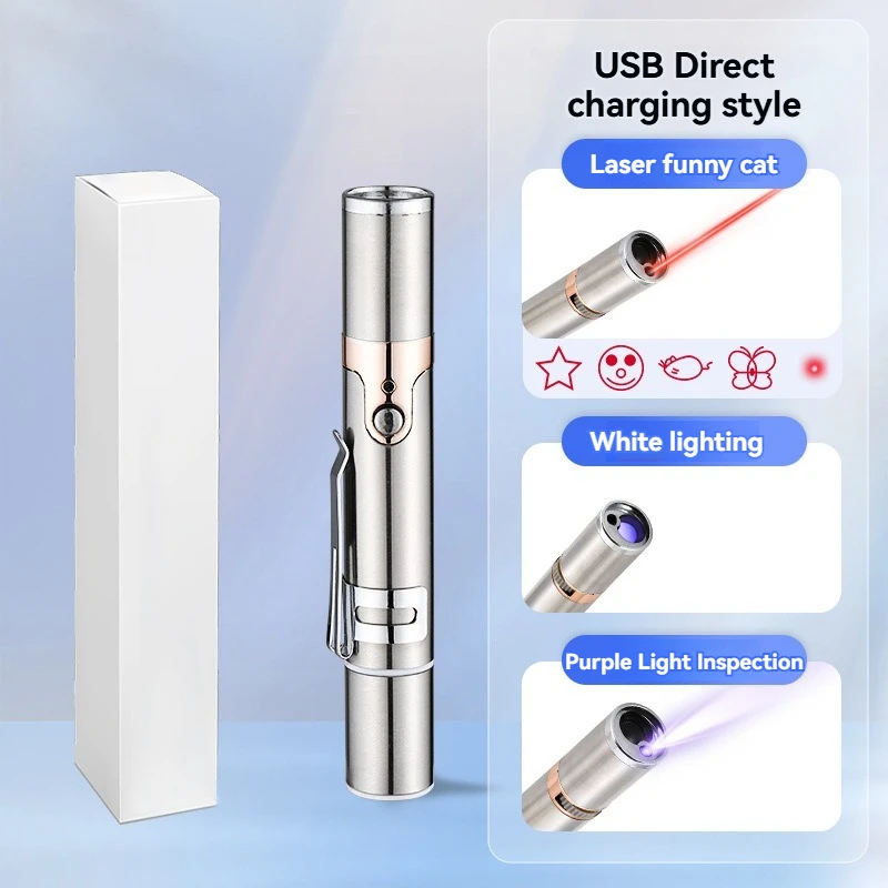 Игрушки для домашних животных кошки Usb перезаряжаемый лазерный свет Интерактивная ручка игрушка с лазерным узором инфракрасные забавные огни игрушки кошек тизера