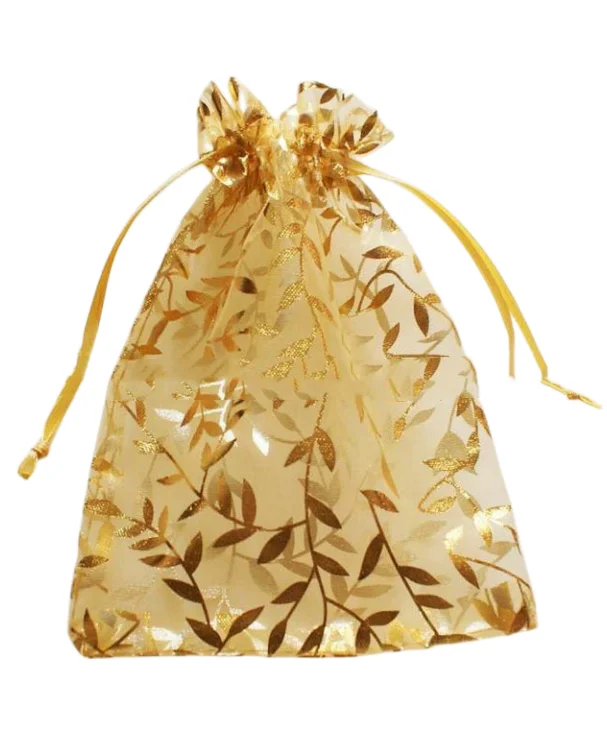 Hot stamping mesh yarn gift bag jewelry packaging bunch mouth organza pearl yarn bag