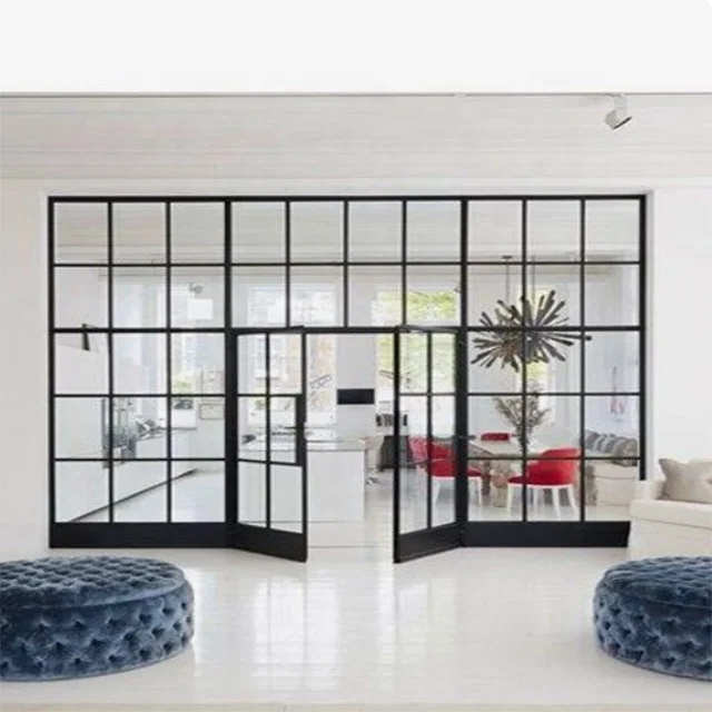 Professional steel glass door and windows best price iron patio door with lowe glass