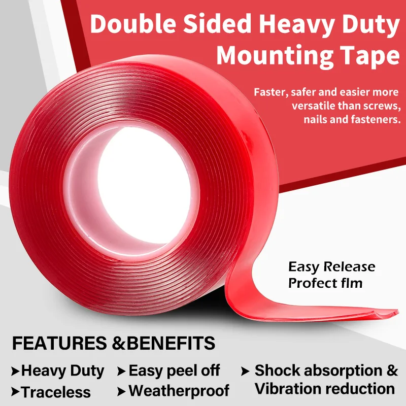 Die Cut 5952 Double Sided Expanding Foam Adhesive Tape for Bare Metal 1.1mm Thick Black Acrylic