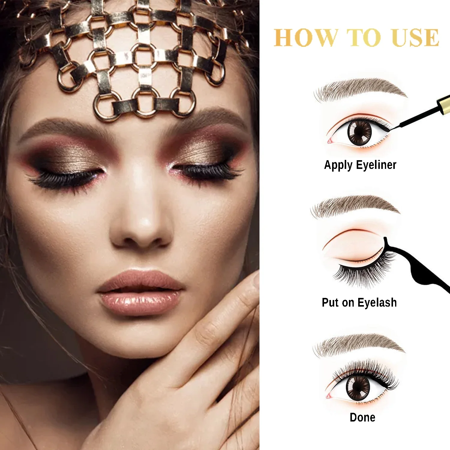 
Wholesale 3D Eyelash Tweezers Packaging Box Set And Magnetic Eyelashes With Eyeliner 