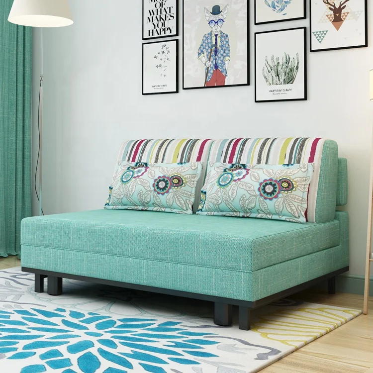 Factory Cheap Convertible Fabric Couch Living Room Sofa Bed Portable Folding Sofa Cum Bed