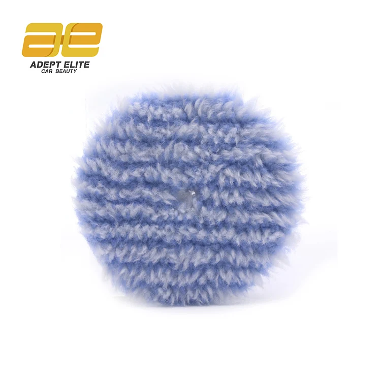 5 inch Light Blue Color 100% Wool Material Auto Polishing Buffing Wool Pads For Car Detailing