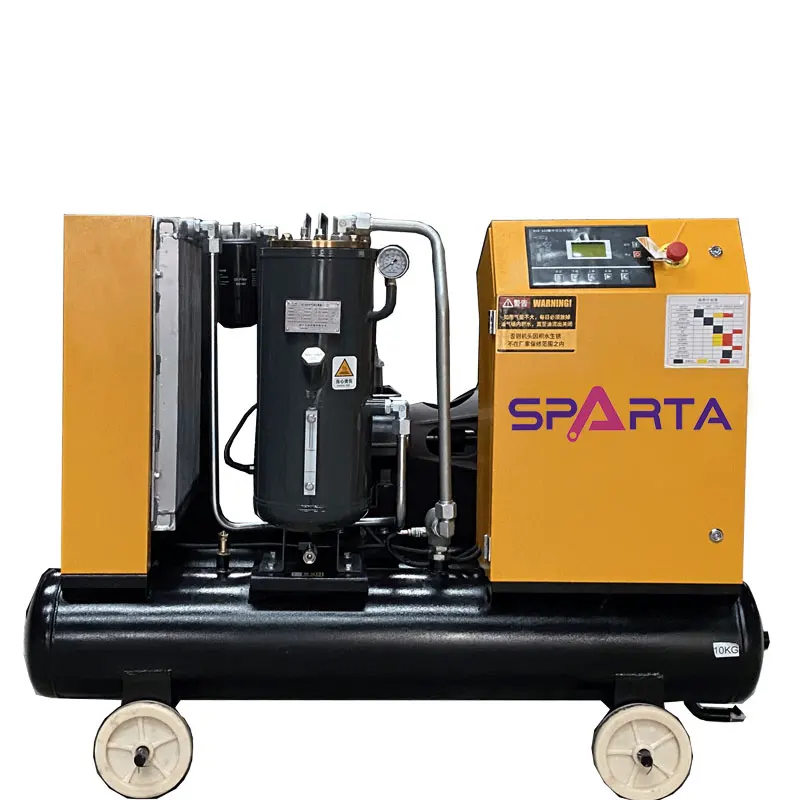 7.5KW 10bar All In One VSD Industrial Mobile Combined Screw Air Compressor with Air Dryer Tank