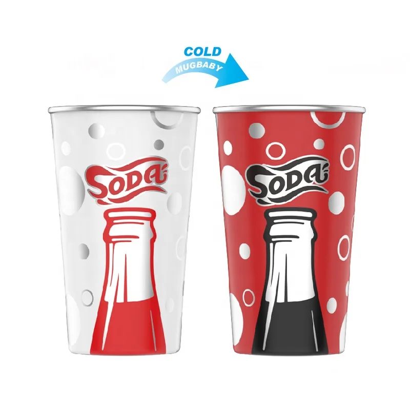 Manufacturer reusable metal custom cold drink cup for bar colored aluminum beer chill cup