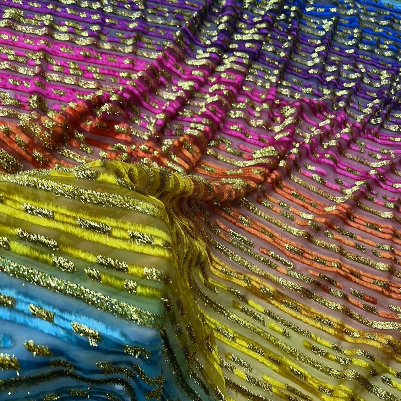 Low price high quality high quality multi color stock velvet garment fabrics jacquard
