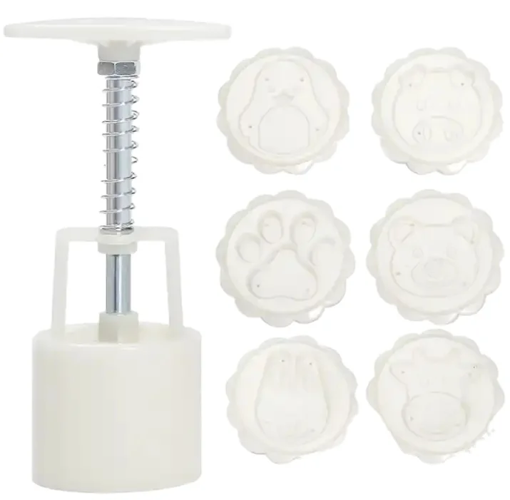 1PC Flower Shaped Mooncake Mold Hand Pressure Fondant Moon Cake mould kitchen gadget Cookie Cutter Baking Kitchen accessories