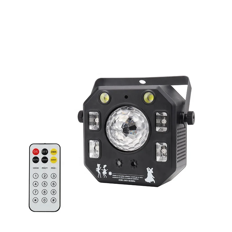 KM-EF11075 Светодиодный лазер + Gobo Strobe Magic Ball 4 в 1 с эффектом света пультом дистанционного управления для музыкальной рождественской вечеринки