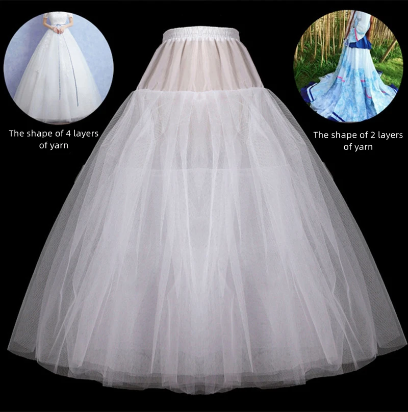 Factory direct sales no hoop 2 layers of yarn a line petticoat ball gown and wedding petticoats underskirt bouffant petticoats