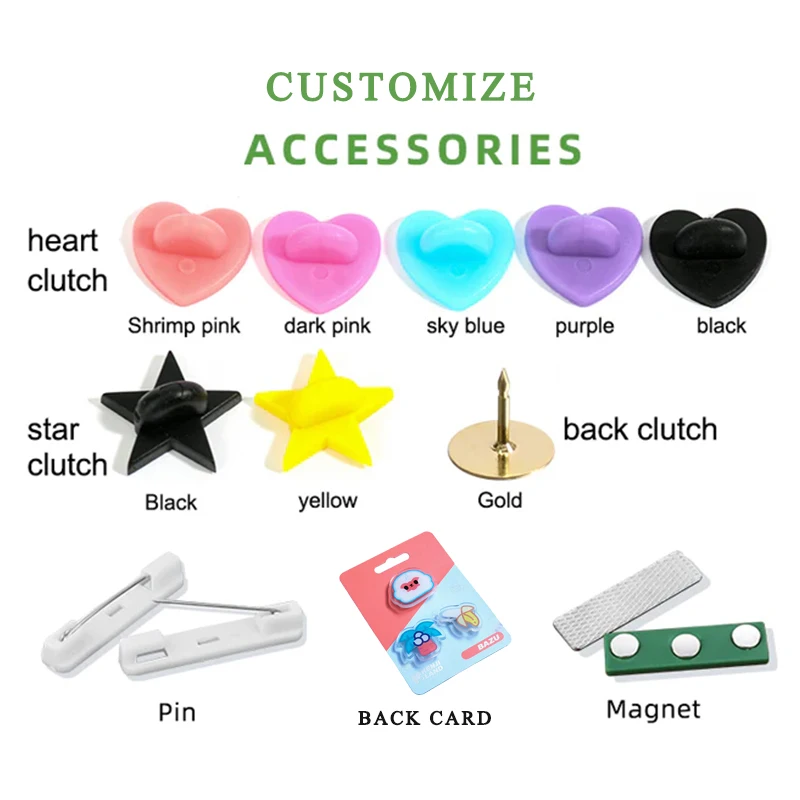 2023 Creative Custom Printed Clear Lapel Safety Badge Pins Custom Glitter Epoxy Acrylic Pin