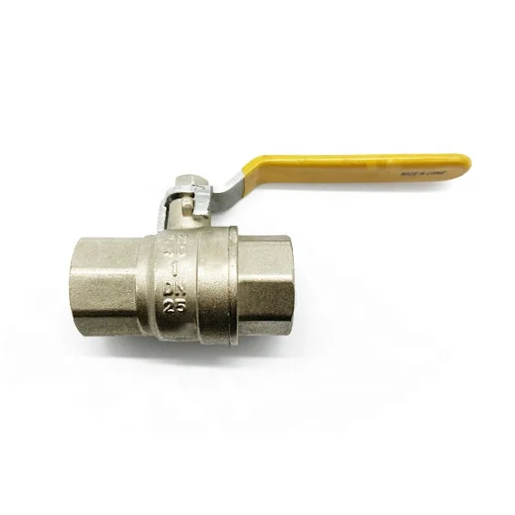 Green Rain Valve  Lead Free  Brass  Ball  Valve DN25 Nickle Plated Female Threaded  Valves for Plumbing System