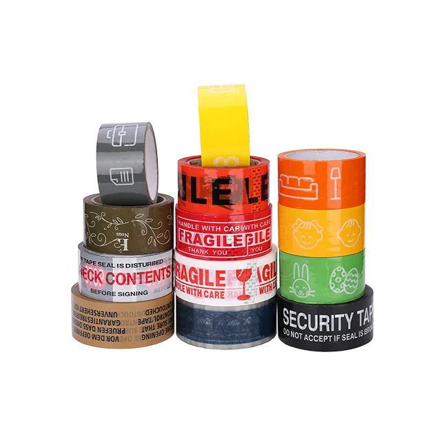 fragile printed opp branded fashion cello logo shipping box packaging packing custom tape