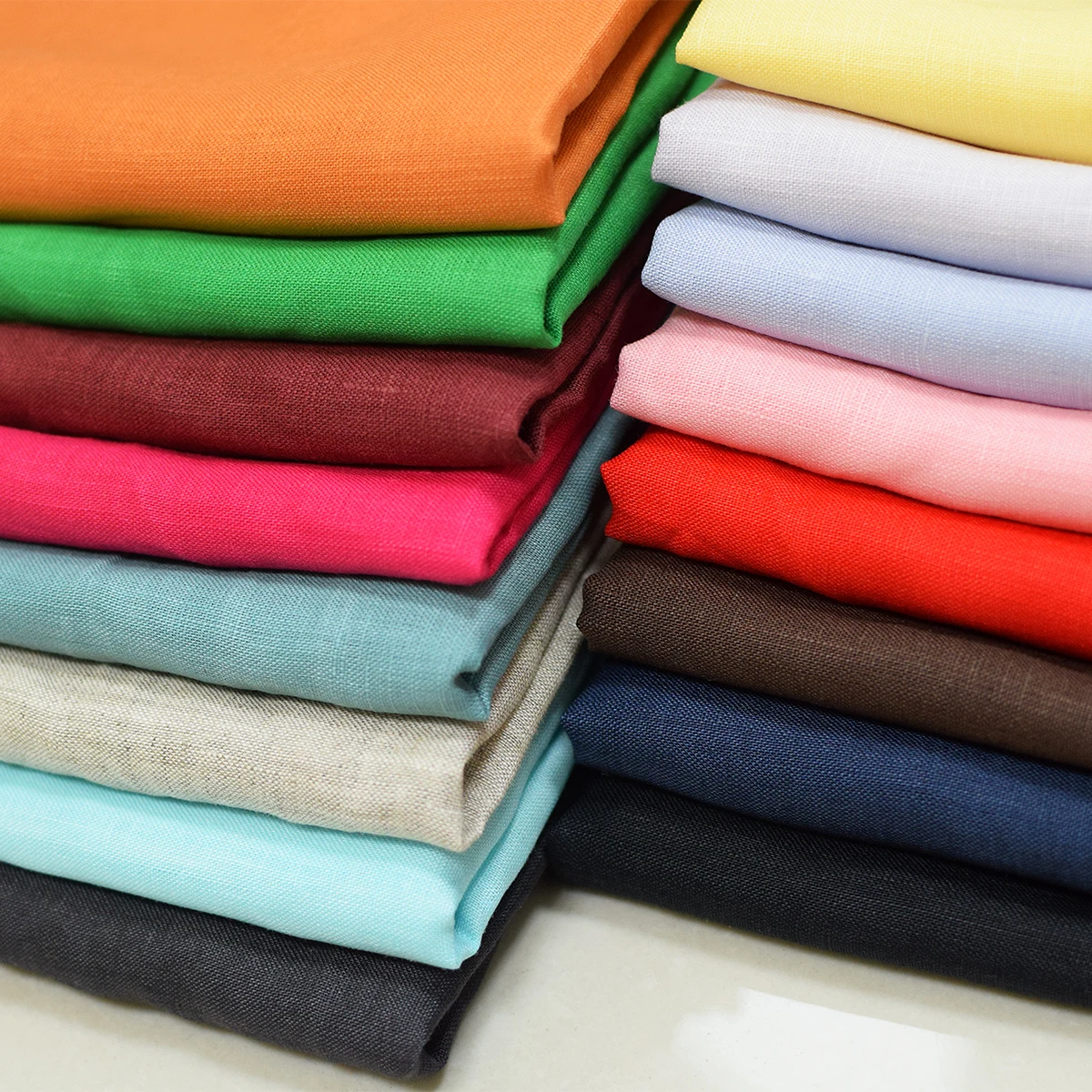 2022 Eco-Friendly Oeko-tex  No MOQ Multi Color Plain Natural Breathable Soft Linen Fabric For Shirt and cloth