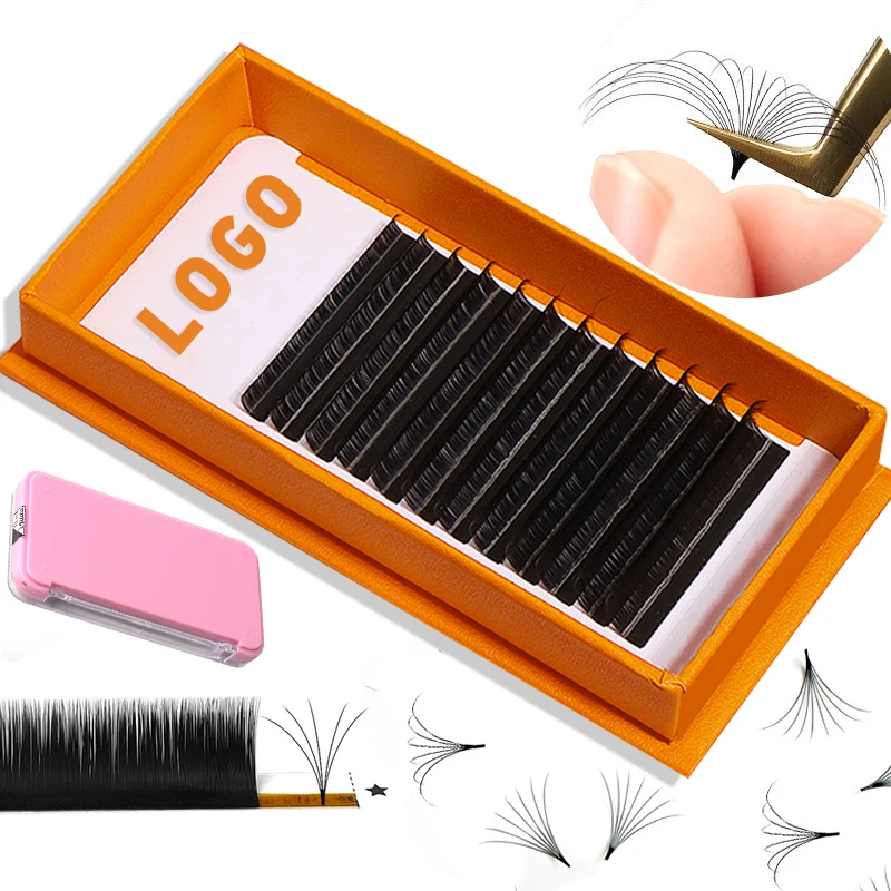Korean PBT 8-14mm Fast Easy Fan Rapid Blooming Eyelash Extension  0.03 0.05 0.07 0.10 Mega Volume Easy Fanning Eyelash Extention