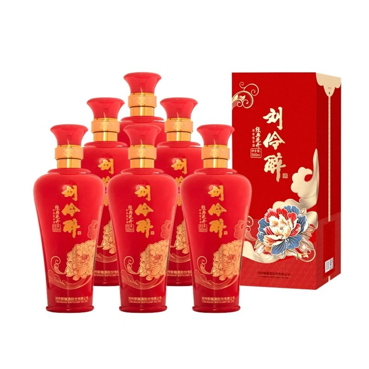 
LIU LING ZUI Little Classic flowers Family White Liquor 42% 500ml Gift Set White Liquor Chinese Beverages Baijiu 