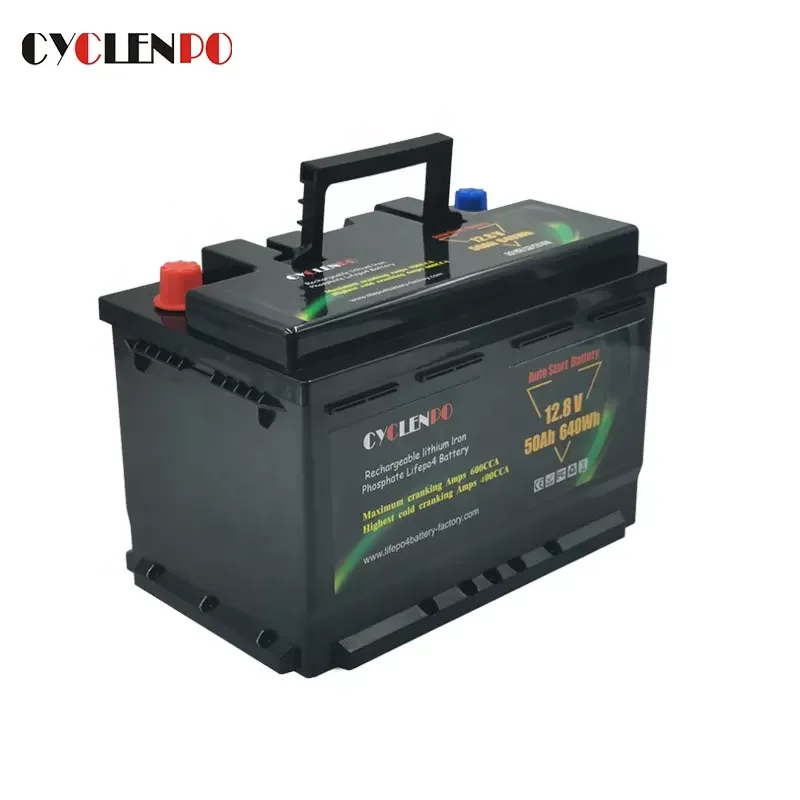 Factory 12v 50ah auto start lithium ion car battery