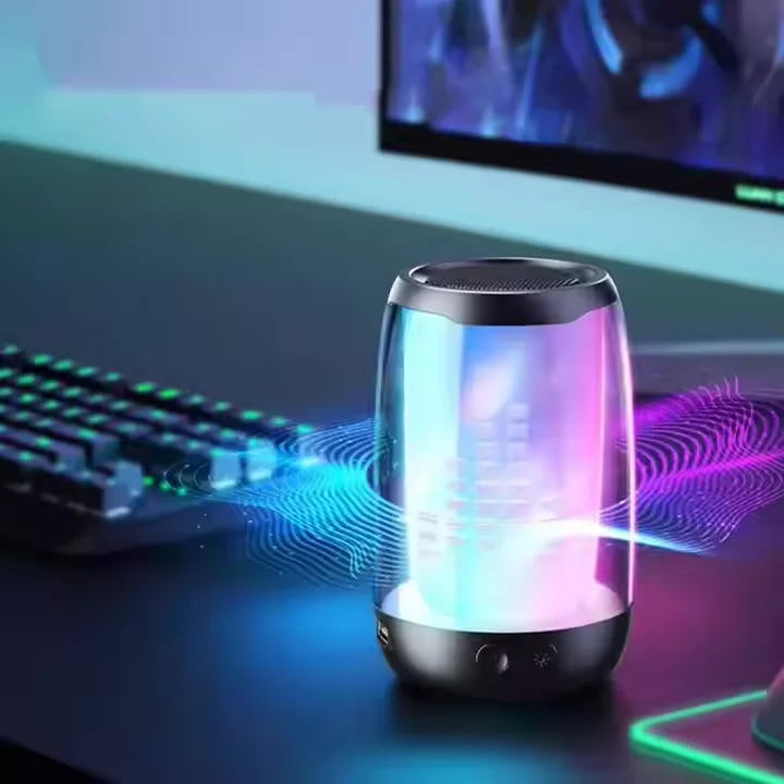 Portable Bluetooth Speaker Transparent LED Luminous Subwoofer Surround Wireless Speaker