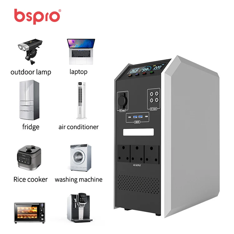 Bspro 3000 Вт чистый синусоидальный домашний генератор полный набор солнечной энергии система хранения