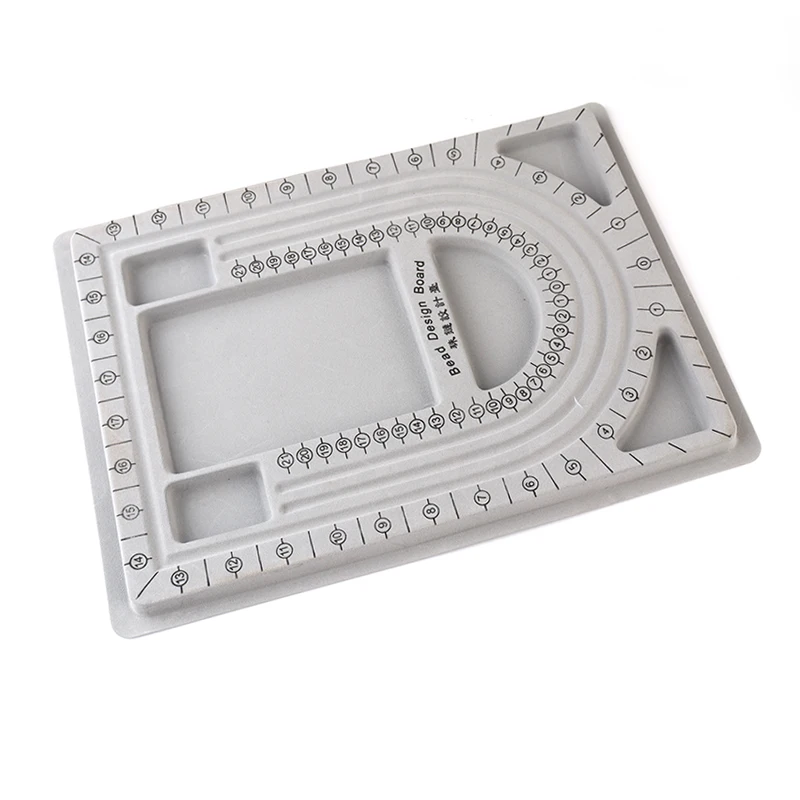 
Necklace Beading Jewelry Making Gray Flocked Bead Board For DIY Bracelet Organizer Tray Design Craft Measuring Tool Accessories 