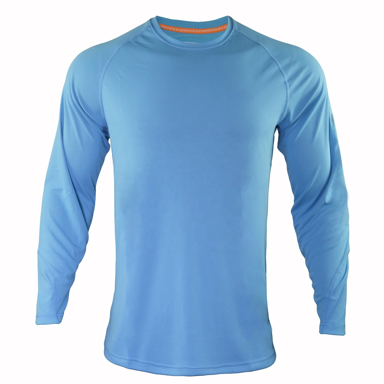 Moisture wicking round neck  upf wholesale fishing shirt