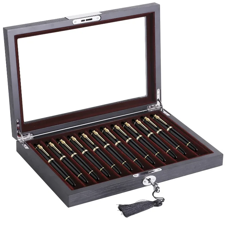 Birthday Gift Present Pen Collector Organizer Wooden Pen Display Box Luxury Gift Box
