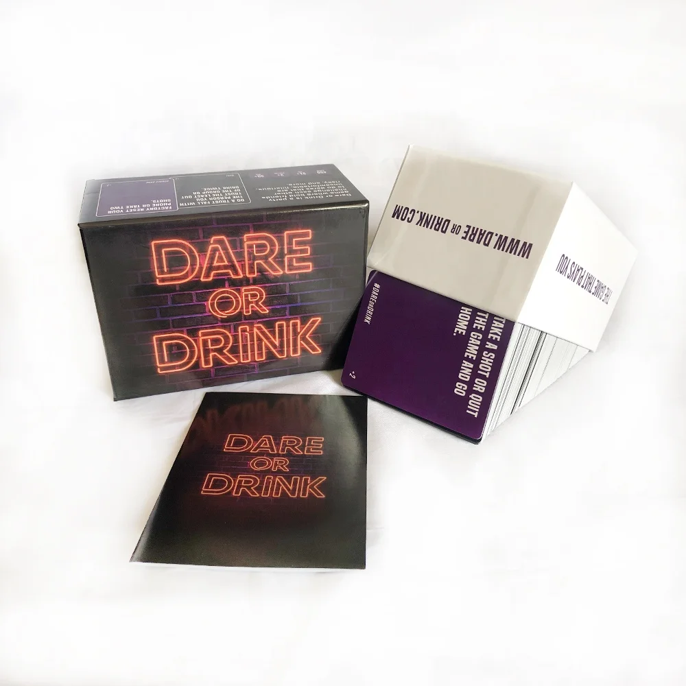 China Printing Manufacturer Truth Or Drink Best Card Game For Parties Custom Adult Drinking Game Cards sets