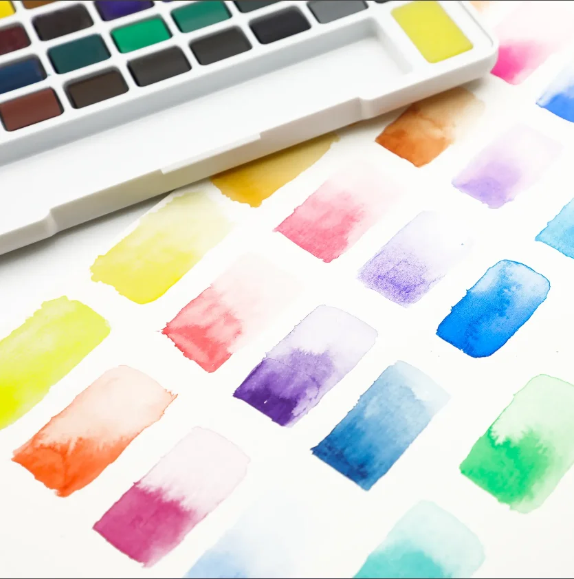 wholesale 62 watercolor paint pan  palette set solid watercolor travel  cake set