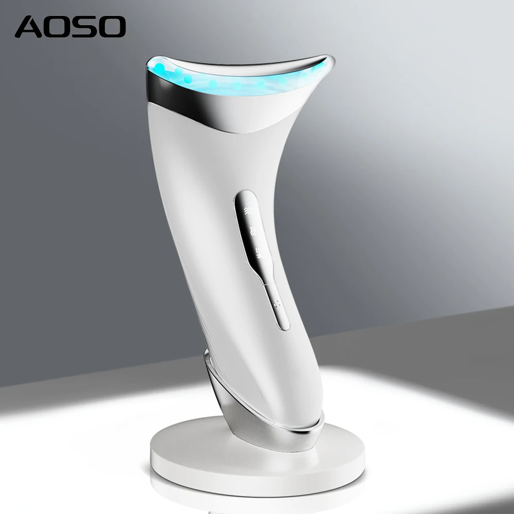 2024 New Arrival Neck Lifting Massager EMS Micro-current Introduction Home Use Neck Beauty Device  with Charging Base