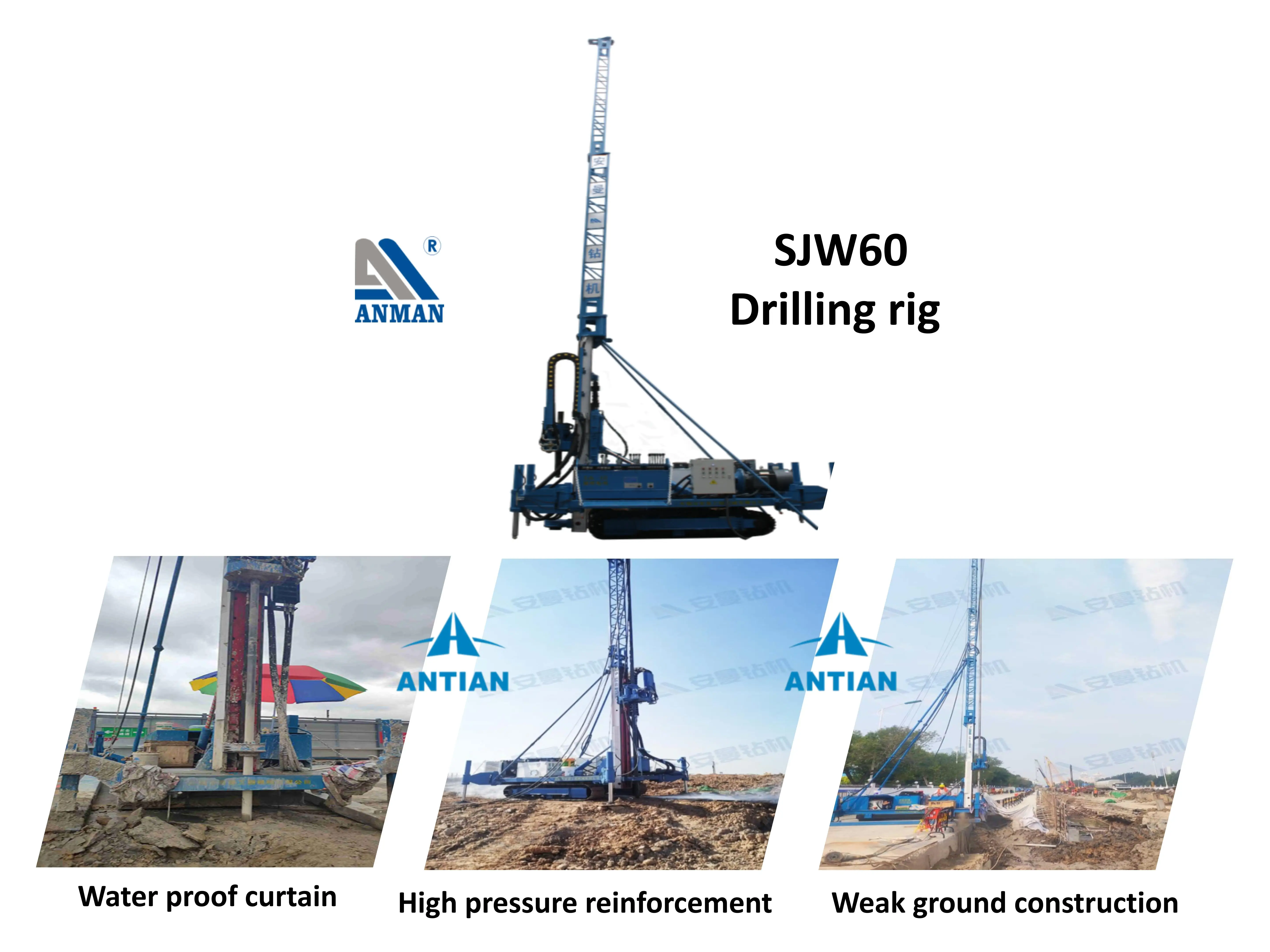 SJW-60 without the removal of drill rod Trailer Mounted  drill rig reduce labor costs Borehole drilling rig