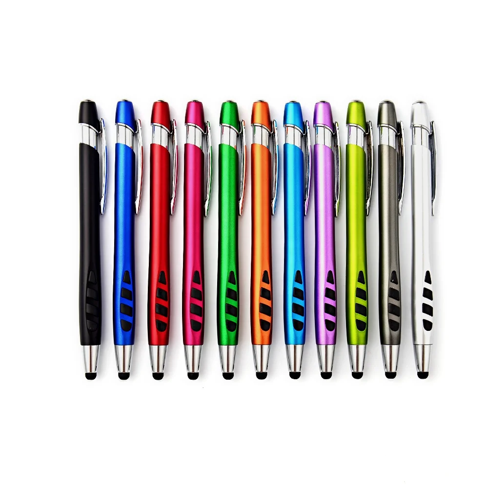 Рекламные емкостный стилус 2 в 1 экран сенсорные ручки с пользовательским логотипом