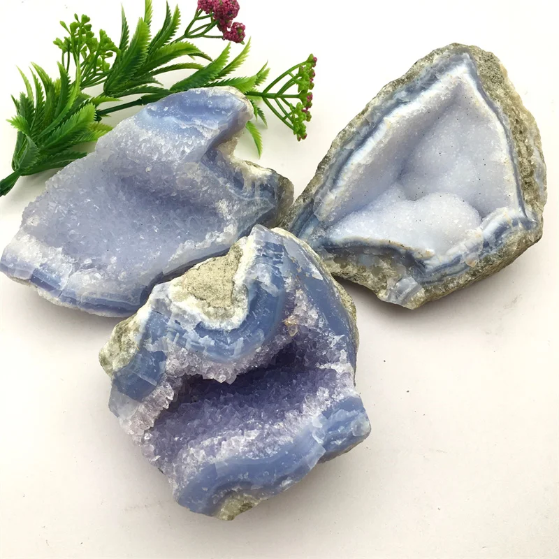Wholesale Natural Raw Rough Stone Blue Lace Agate Crystal Mineral Specimen for Home Decoration